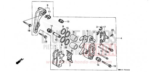 VORDERRAD-BREMSSATTEL (XL600VH/VJ/VK/VL) XL600VK de 1989